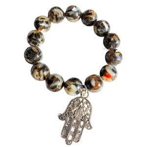 Handmade Hamsa Mosaic Beaded Bracelet